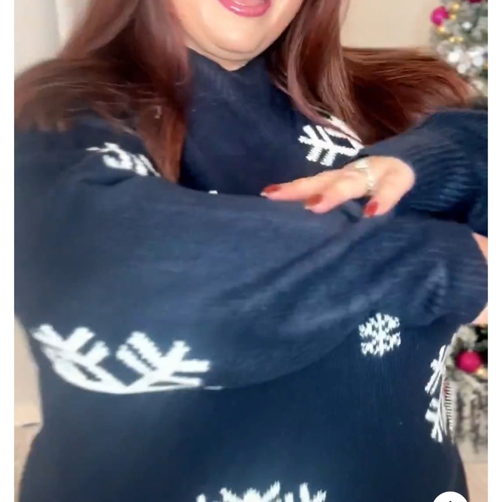Plus Snowflake Sweater Dress - image 2